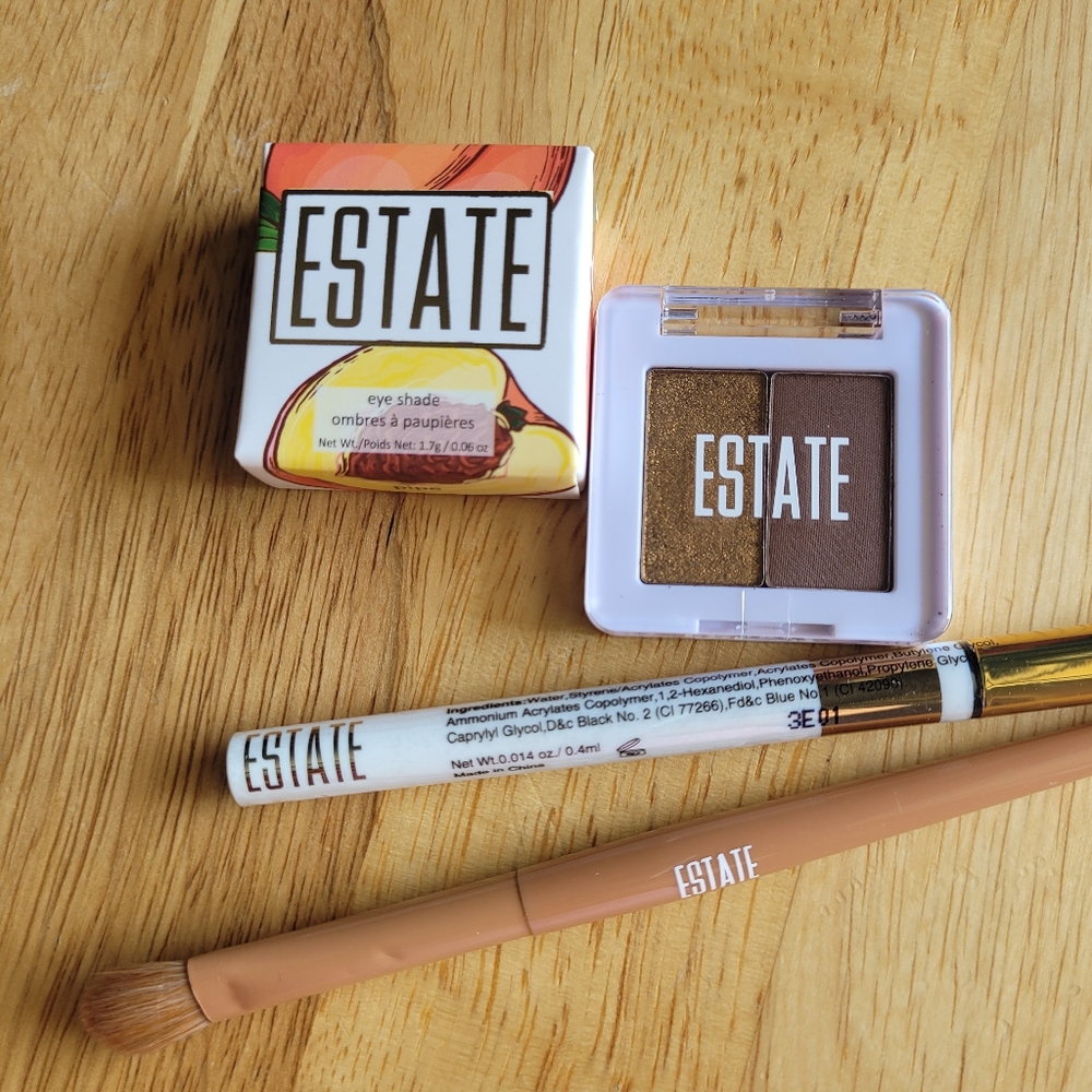 Estate Eyeshadows and Makeup Set 4 Pcs Liquid Liner/Brush CRUELTY-FREE & VEGAN